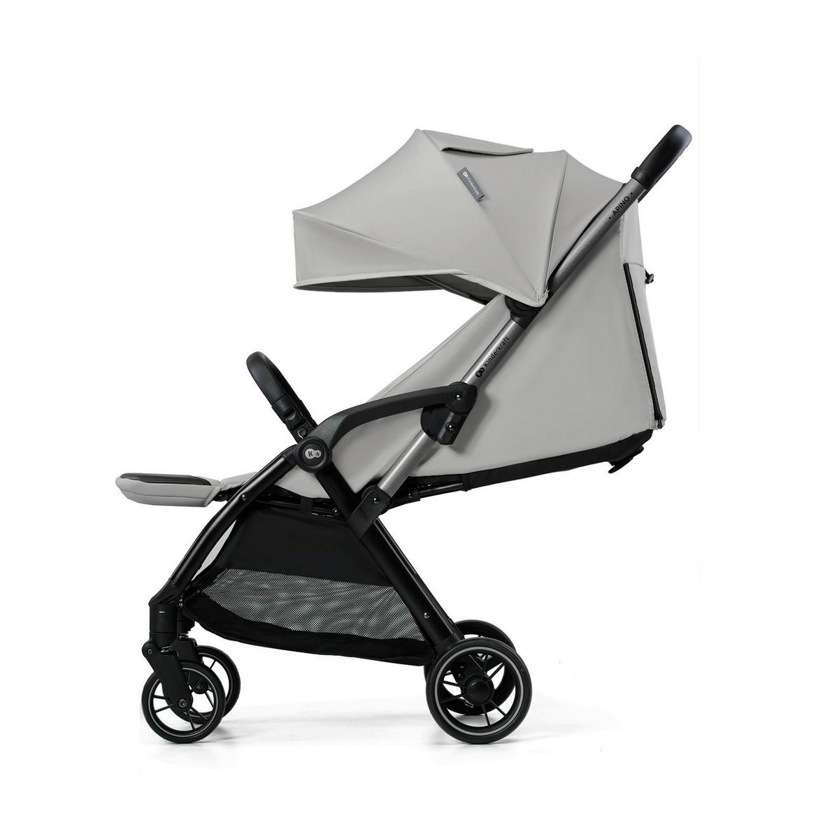 Buggy Apino Hellgrau, B/H/T: 47x99x93cm - Hellgrau/Schwarz, Basics (47/99/93cm) - Kinderkraft
