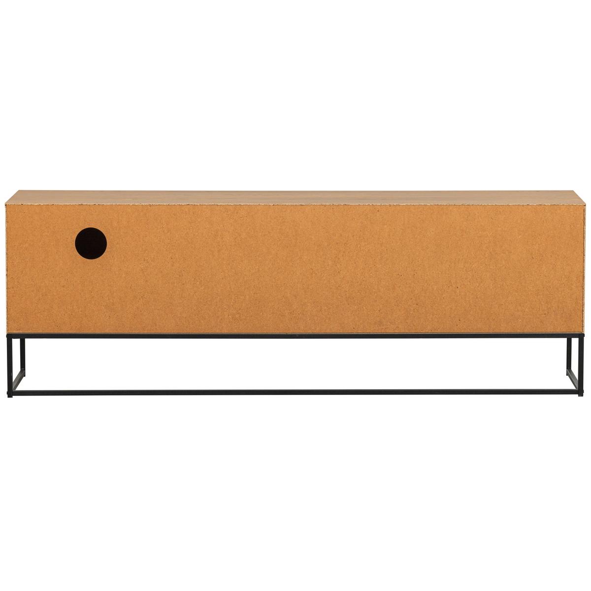 Lowboard Silas Eichefarben B: 180cm - Eichefarben/Schwarz, Design, Holz (180/61/44cm) - Livetastic