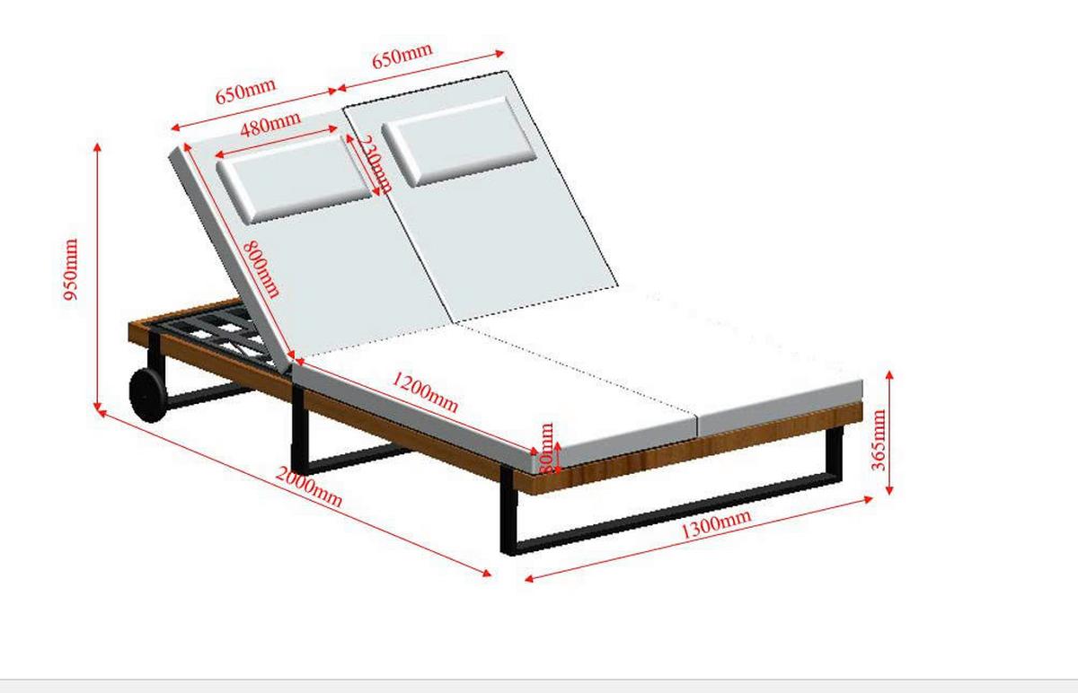 ZAHRADNÍ LEHÁTKO ELENYI - šedobéžová, Moderní, kov/dřevo (200/95/130cm) - Bessagi Garden