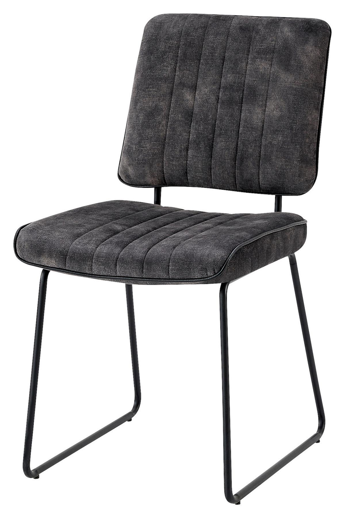 Stuhl-set Liam - Anthrazit/Schwarz, MODERN, Textil/Metall (45/83/61cm) - MID.YOU