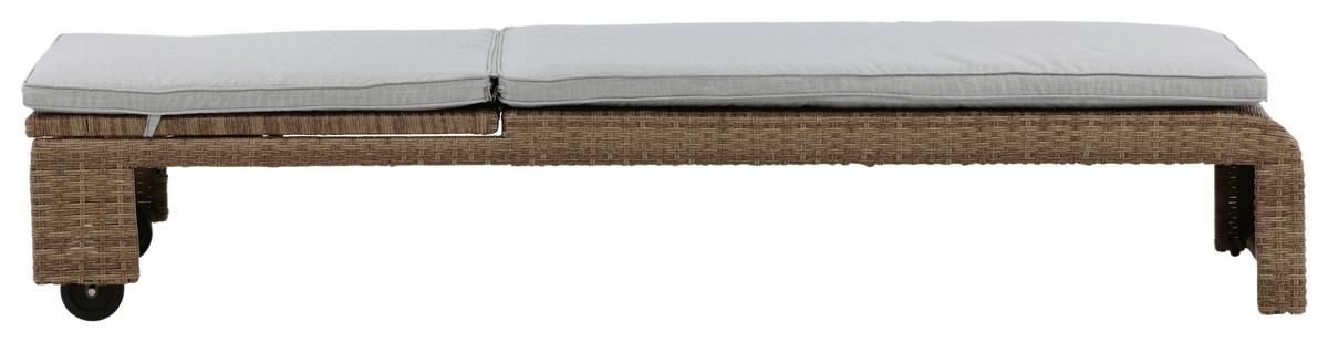 Sonnenliege London - Sandfarben/Hellbraun, KONVENTIONELL, Kunststoff/Textil (60/32/196cm) - Gardenson