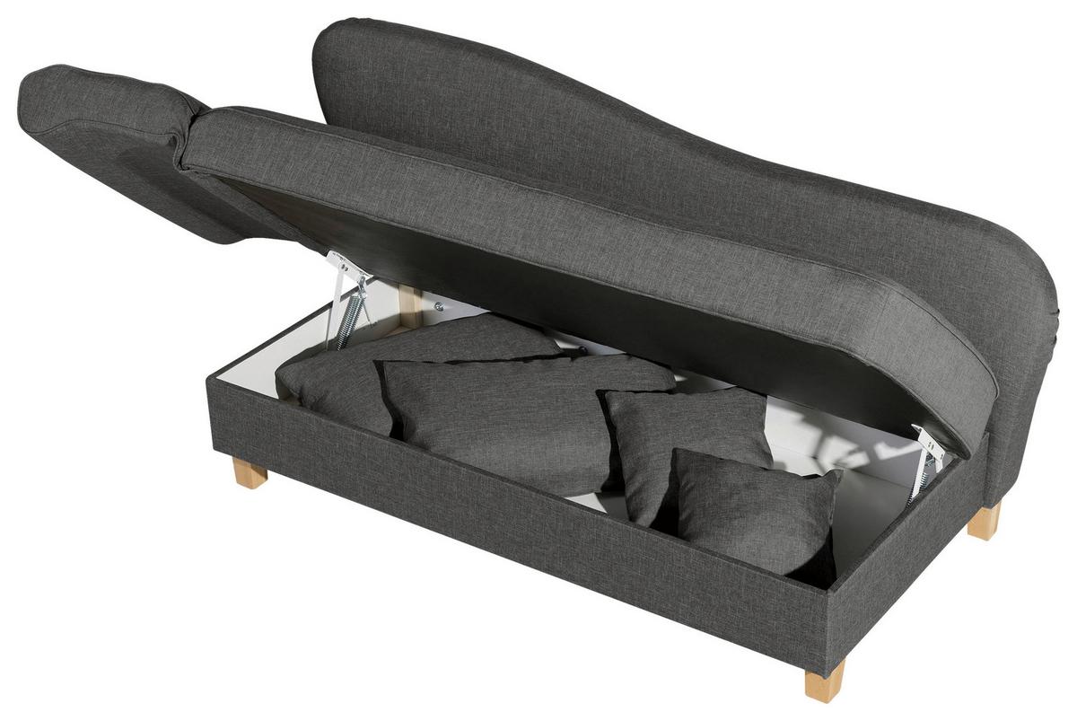 Récamiere Selma In Anthrazit B: 190 cm - Anthrazit/Buchefarben, Design, Textil (190/82/88cm) - Max Winzer