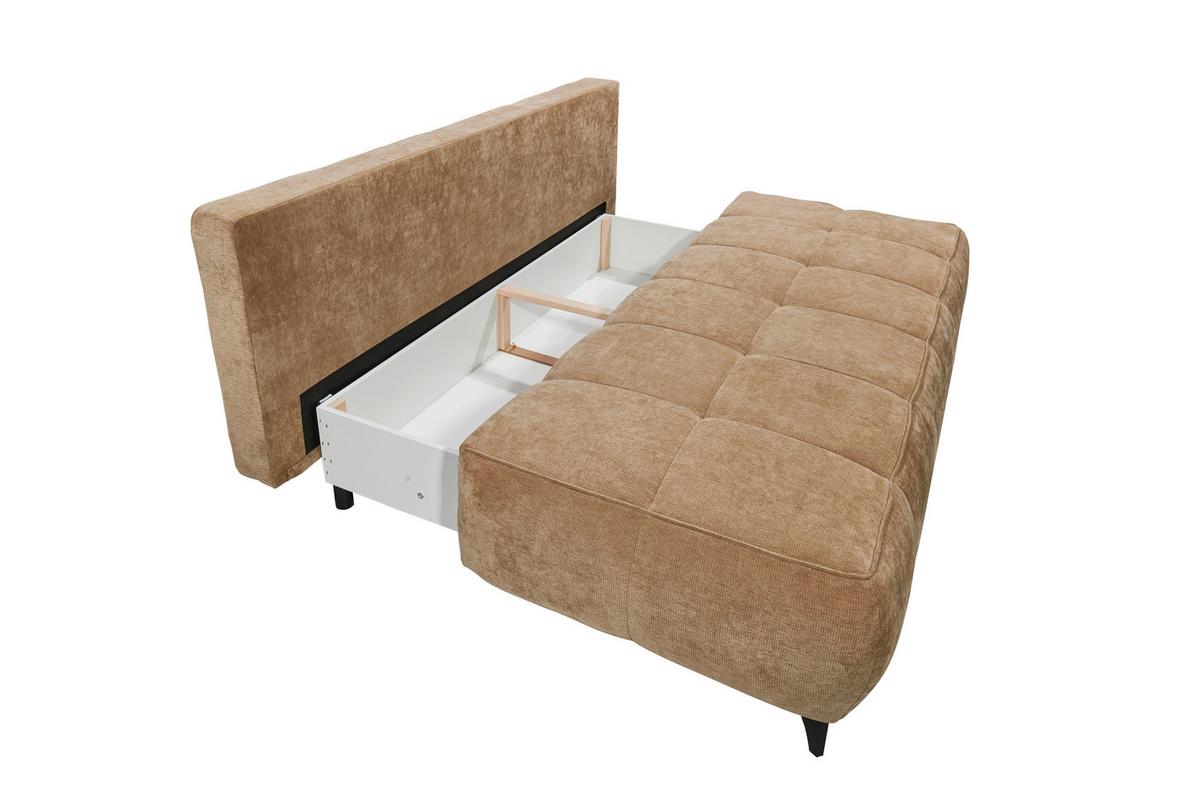 Schlafsofa Elisa Braun, Schlaffunktion - Schwarz/Braun, MODERN, Textil (215/96/106cm) - MID.YOU