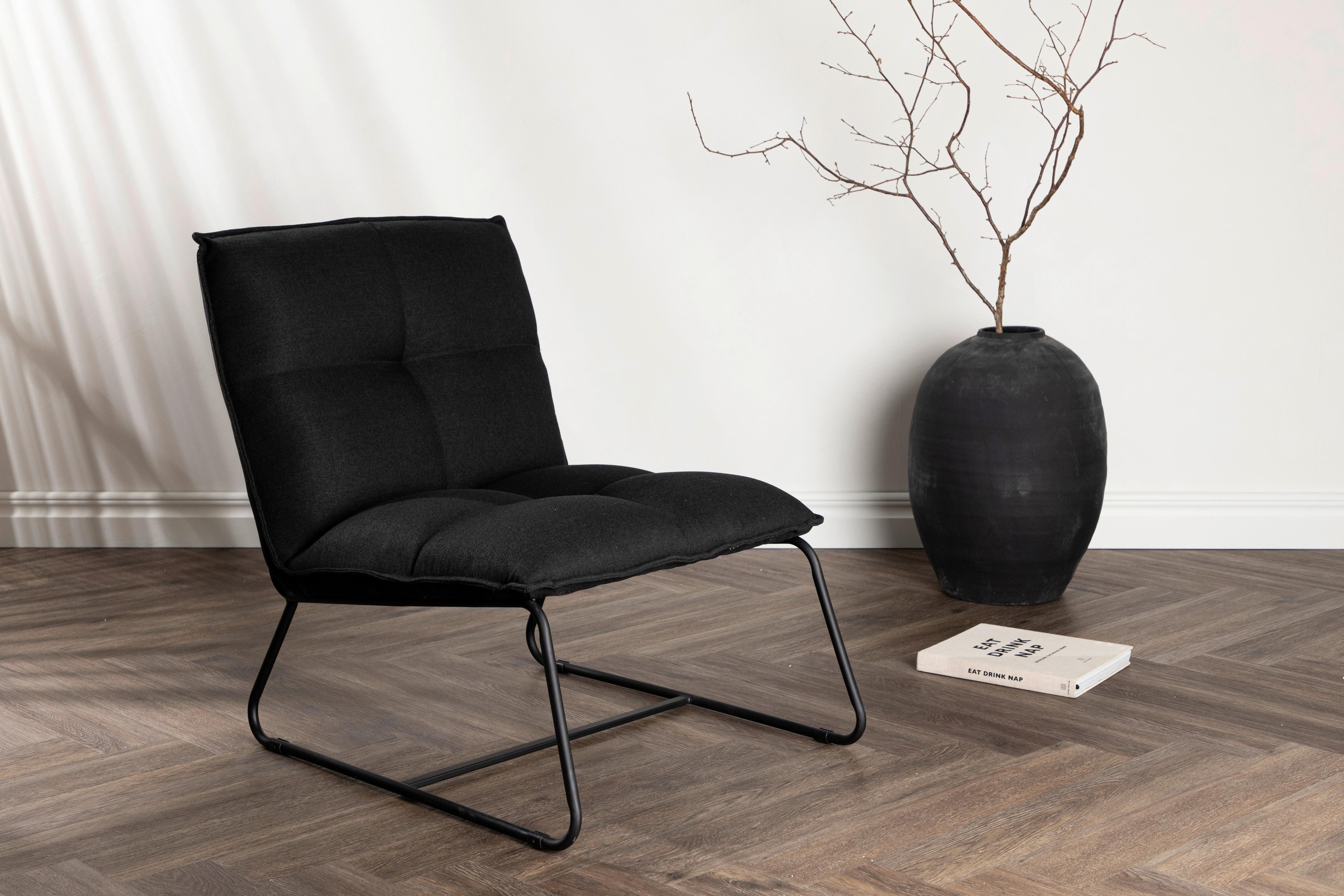 Sessel Madison - Schwarz, Design, Textil/Metall (62/78/83cm) - Livetastic