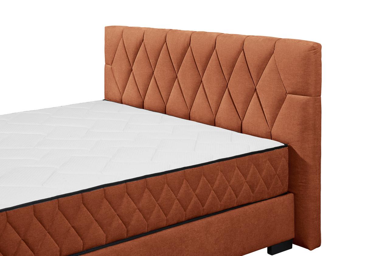 Boxbett Nagol B - Cognac/Schwarz, MODERN, Holzwerkstoff/Textil (180/200cm) - MID.YOU