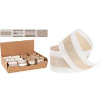 Ajándékcsomagoló Szalag Textil - Pezsgő/fehér, textil (6,3/270cm)