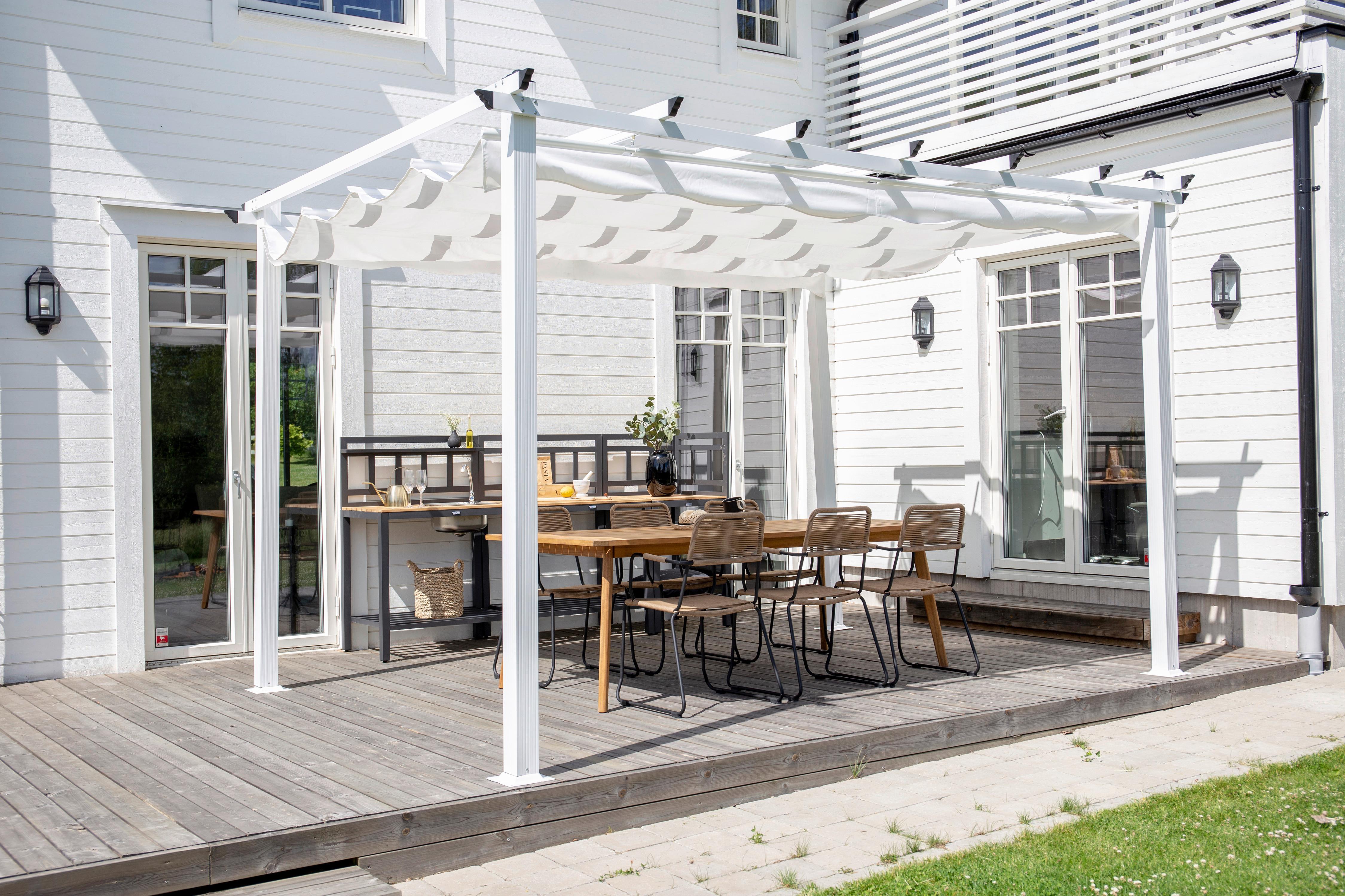 Pavillon Lazio BxHxT: 345x246x 395cm Wetterbeständig - KONVENTIONELL, Textil/Metall (345/246/395cm) - Gardenson