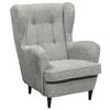Ohrensessel Oskar Webstoff Silber - Silberfarben/Schwarz, Basics, Holzwerkstoff/Textil (78/102/98cm) - MID.YOU