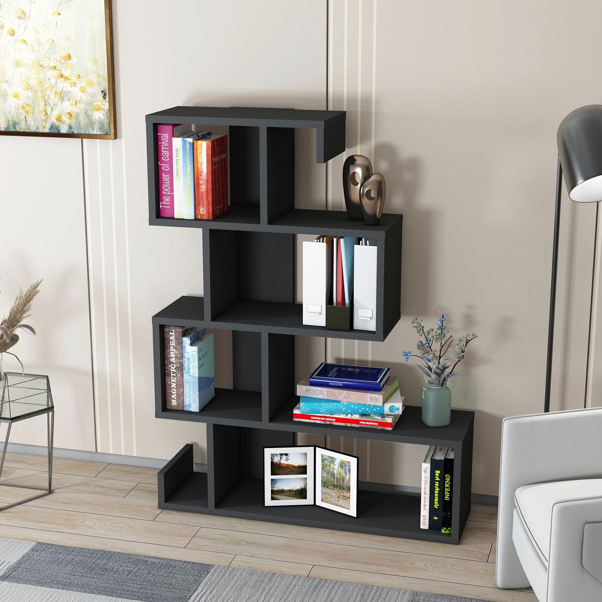 Regal Ares B: 80 Cm, Anthrazit - Anthrazit, Design, Holzwerkstoff (80/103,8/23,8cm) - MID.YOU