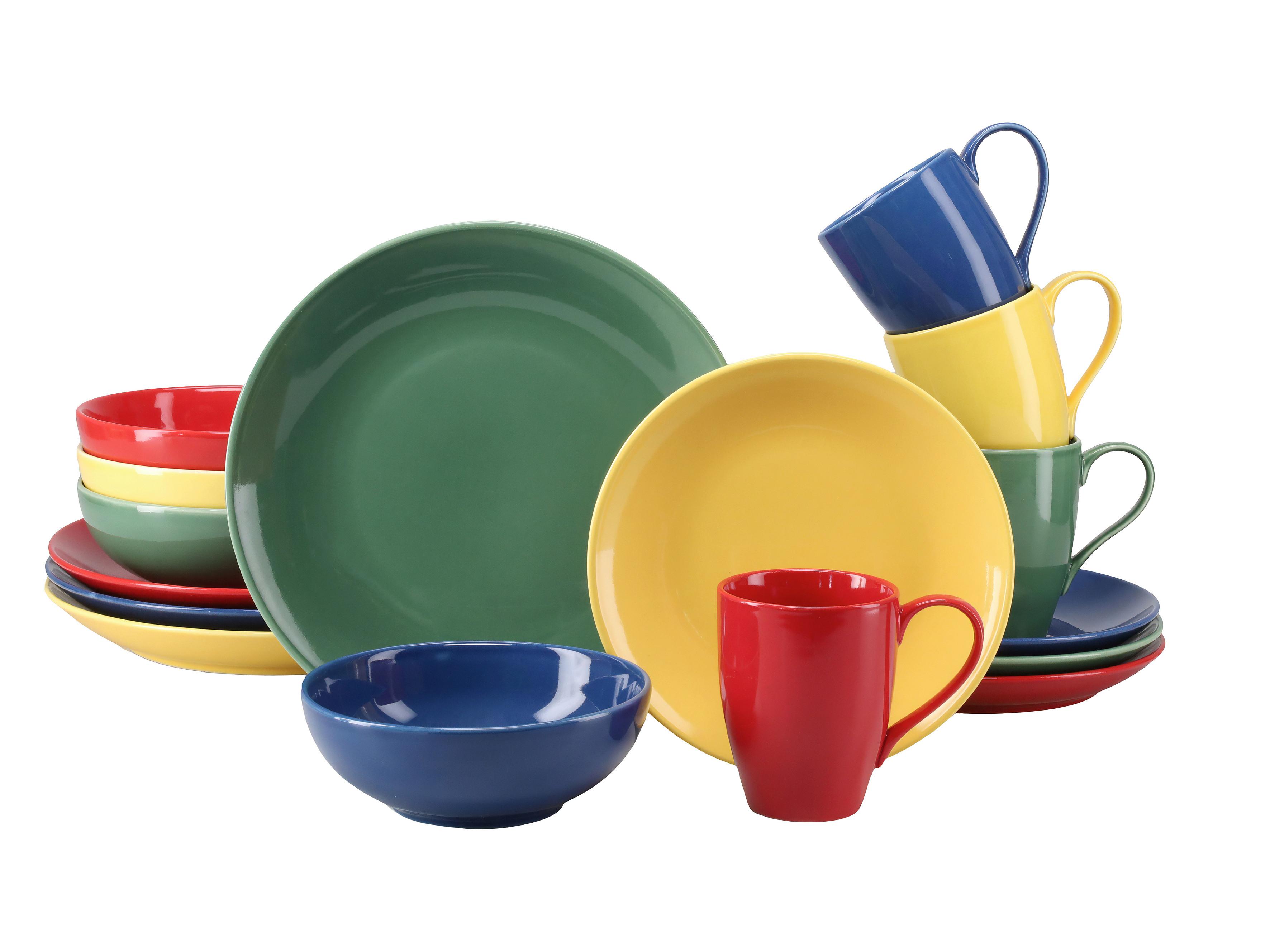 Kombiservice 16 -Teilig. Steinzeug, Multicolor - Multicolor, Basics, Keramik - Creatable