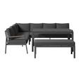 Loungegarnitur Lecce - Anthrazit/Schwarz, MODERN, Glas/Textil (194/255cm) - Beldano