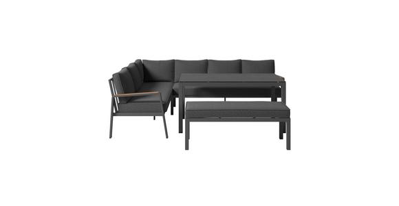 Loungegarnitur Lecce - Anthrazit/Schwarz, MODERN, Glas/Textil (194/255cm) - Beldano