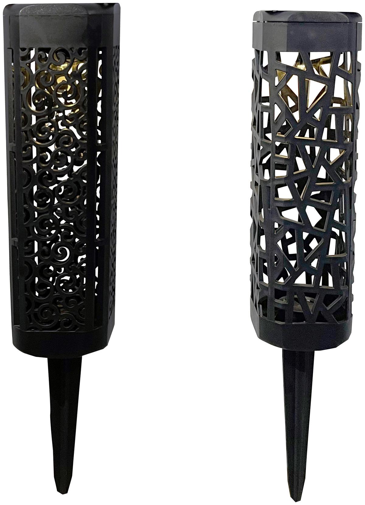 Szolárlámpa Leni - fekete, Konventionell, műanyag (6/6/33cm) - Ondega