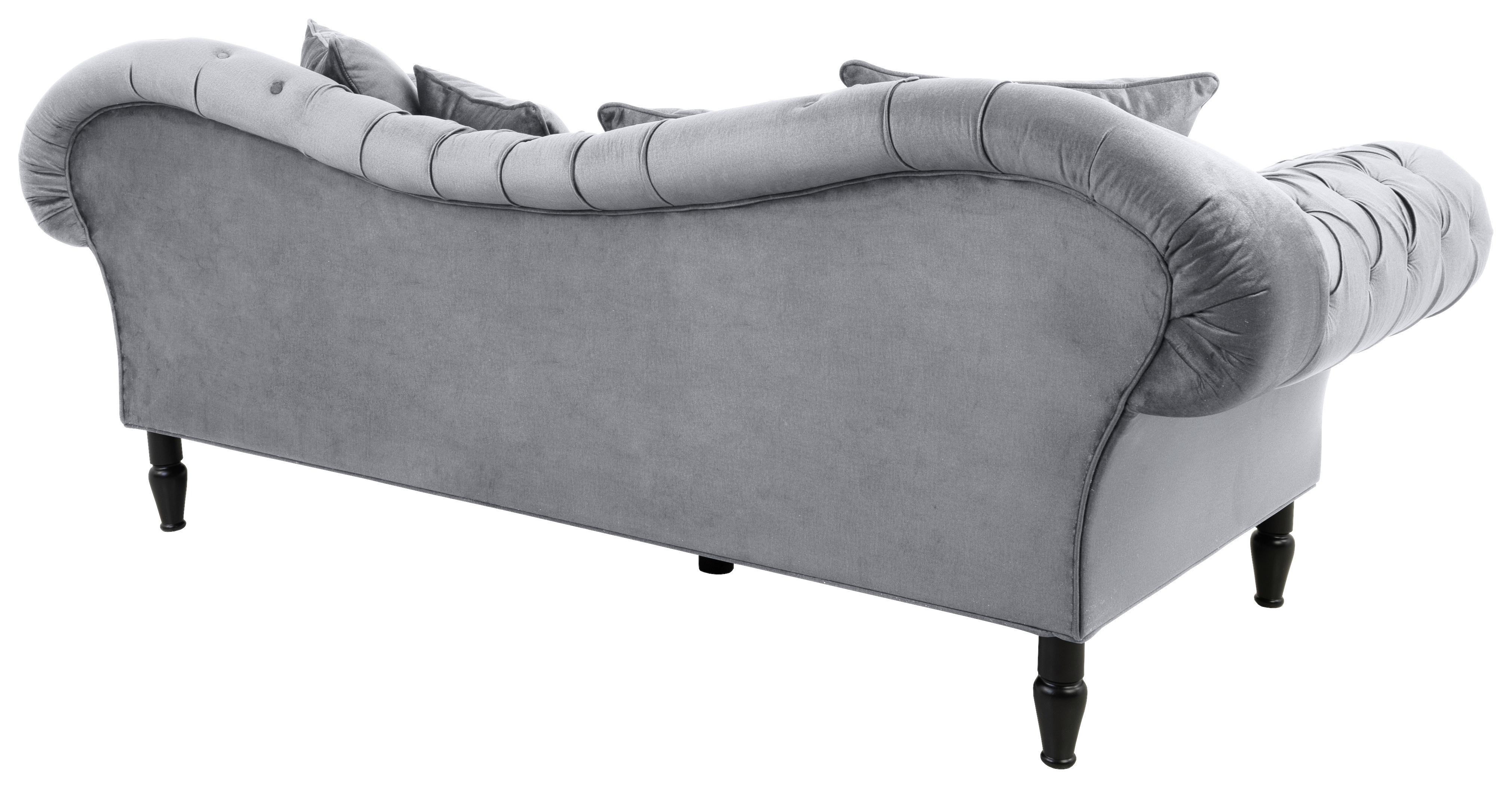 3-Sitzer-Sofa Cupido - Schwarz/Grau, Design, Textil (242/91/104cm) - MID.YOU