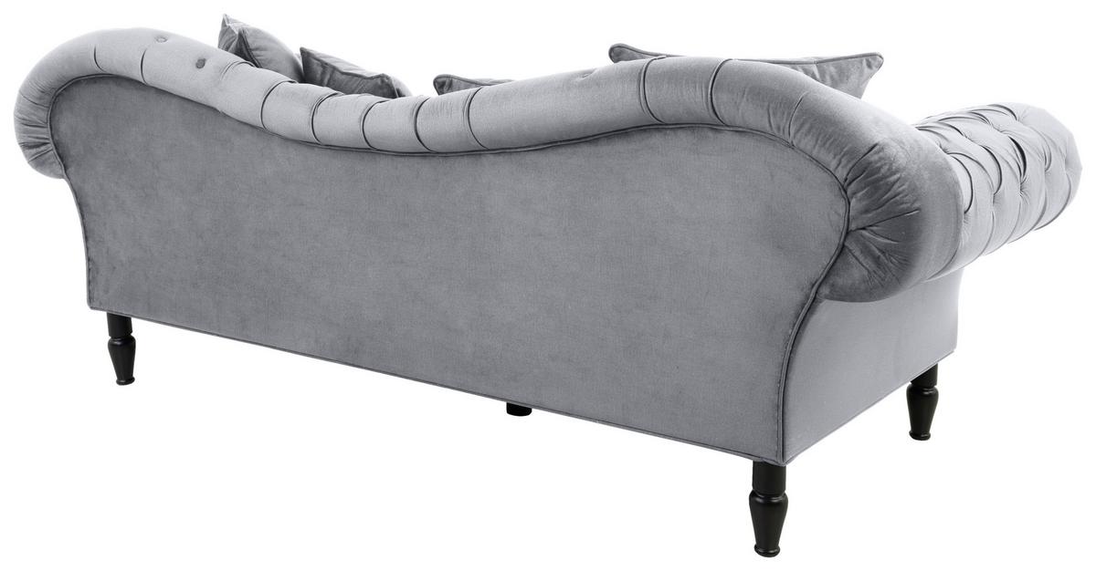 3-Sitzer-Sofa Cupido - Schwarz/Grau, Design, Textil (242/91/104cm) - MID.YOU