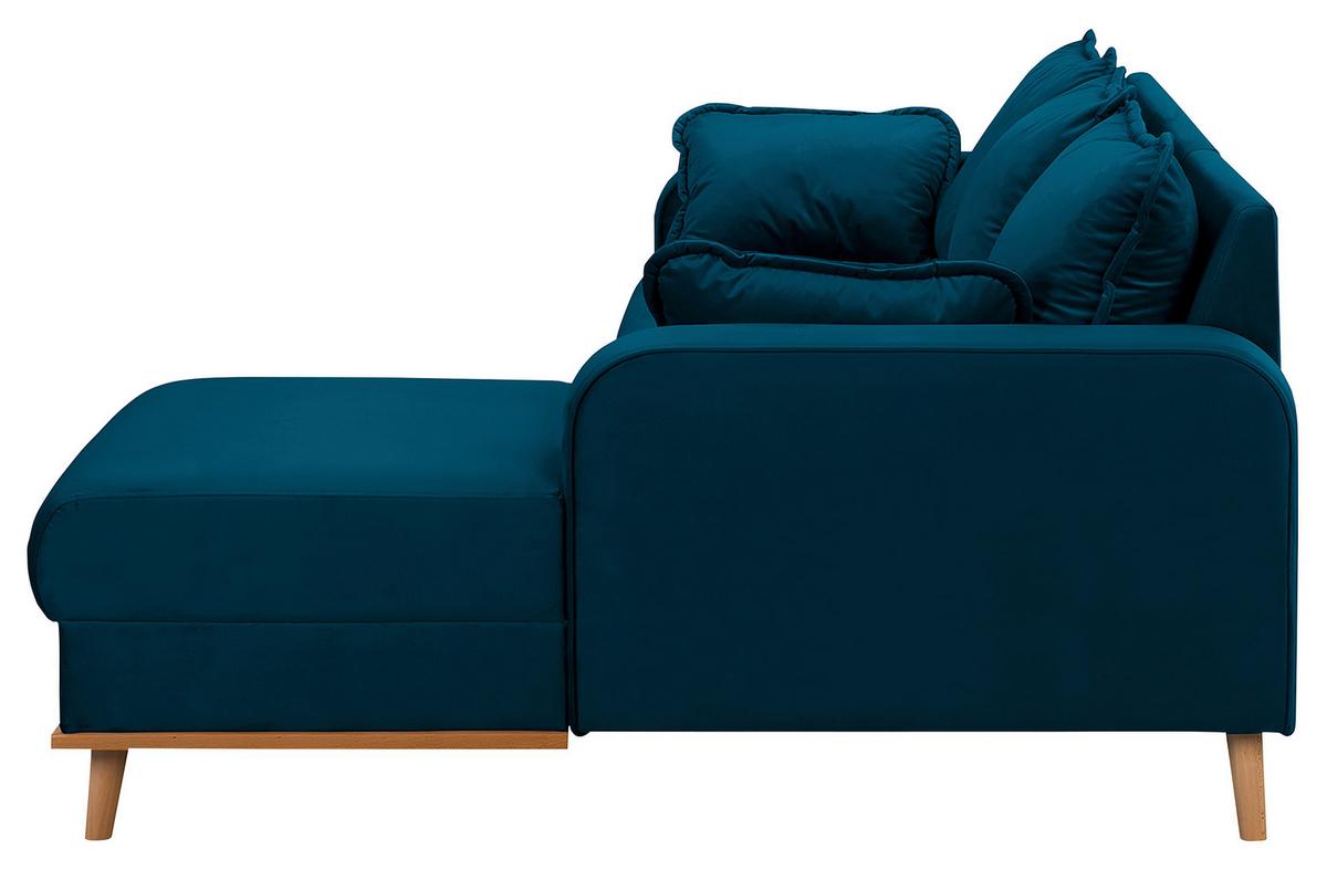 Ecksofa Beata Blau S: 230x150 cm - Wengefarben/Blau, Design, Textil (230/150cm) - Livetastic