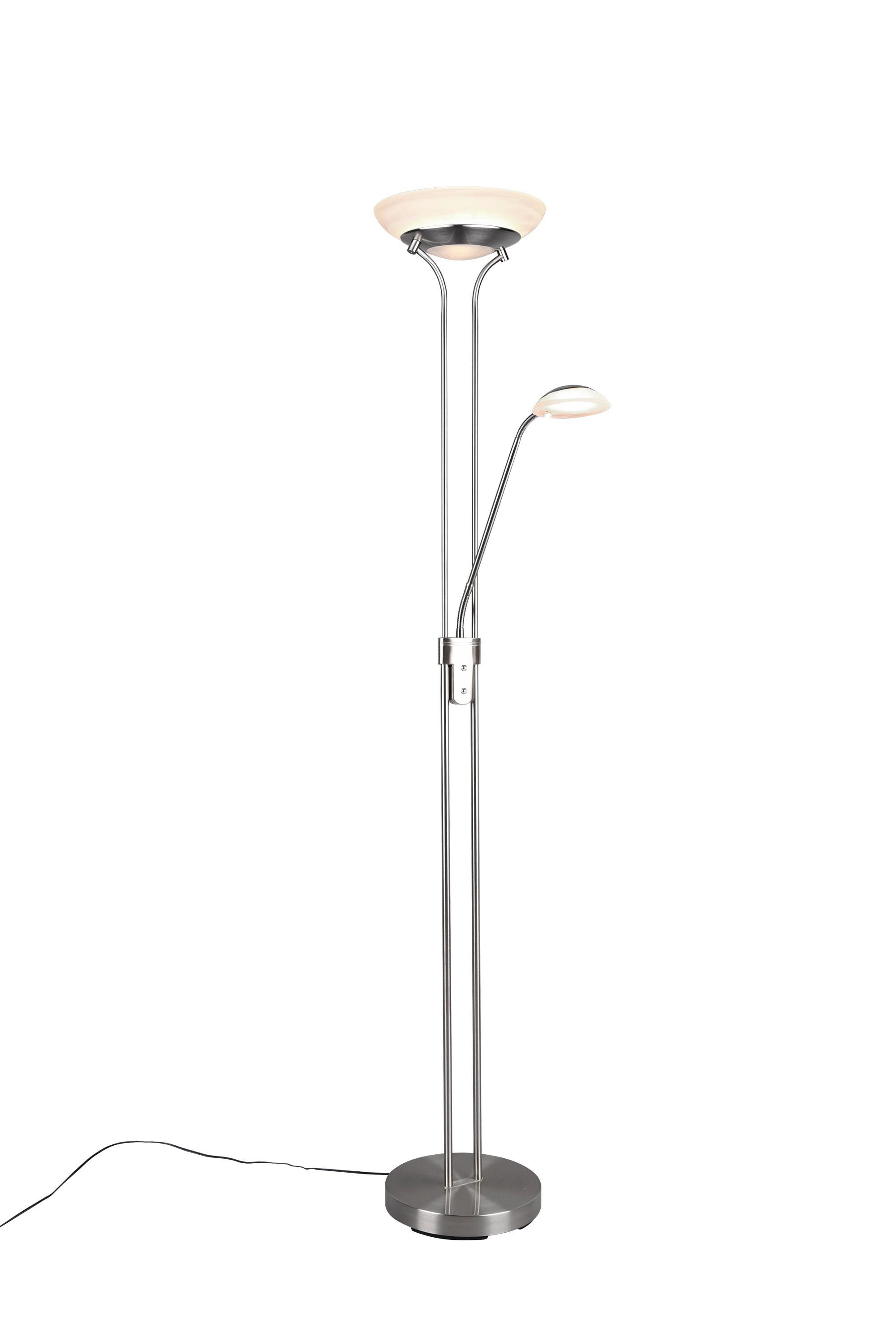 LED-Stehlampe dimmbar Weiß/Nickelfarben, Flexarm