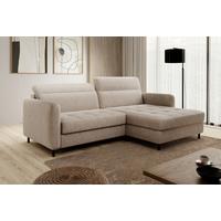 Ecksofa Gomsi Beige S: 228x165 cm - Beige/Schwarz, Design, Textil (228/165cm) - MID.YOU