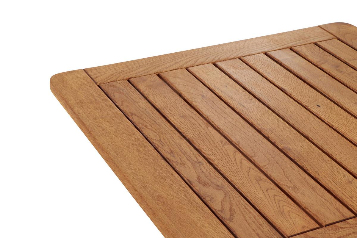 Gartentisch Klappbar Robinienholz/Metall L 80 cm - Robinienfarben/Schwarz, KONVENTIONELL, Holz/Metall (80/80/78cm) - Siena Garden