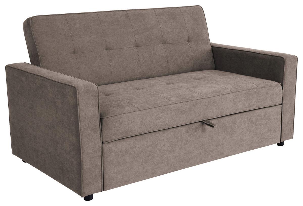 Trojmiestna pohovka HAZE, sivohnedá - sivohnedá, Trend, textil (162/90/89cm)