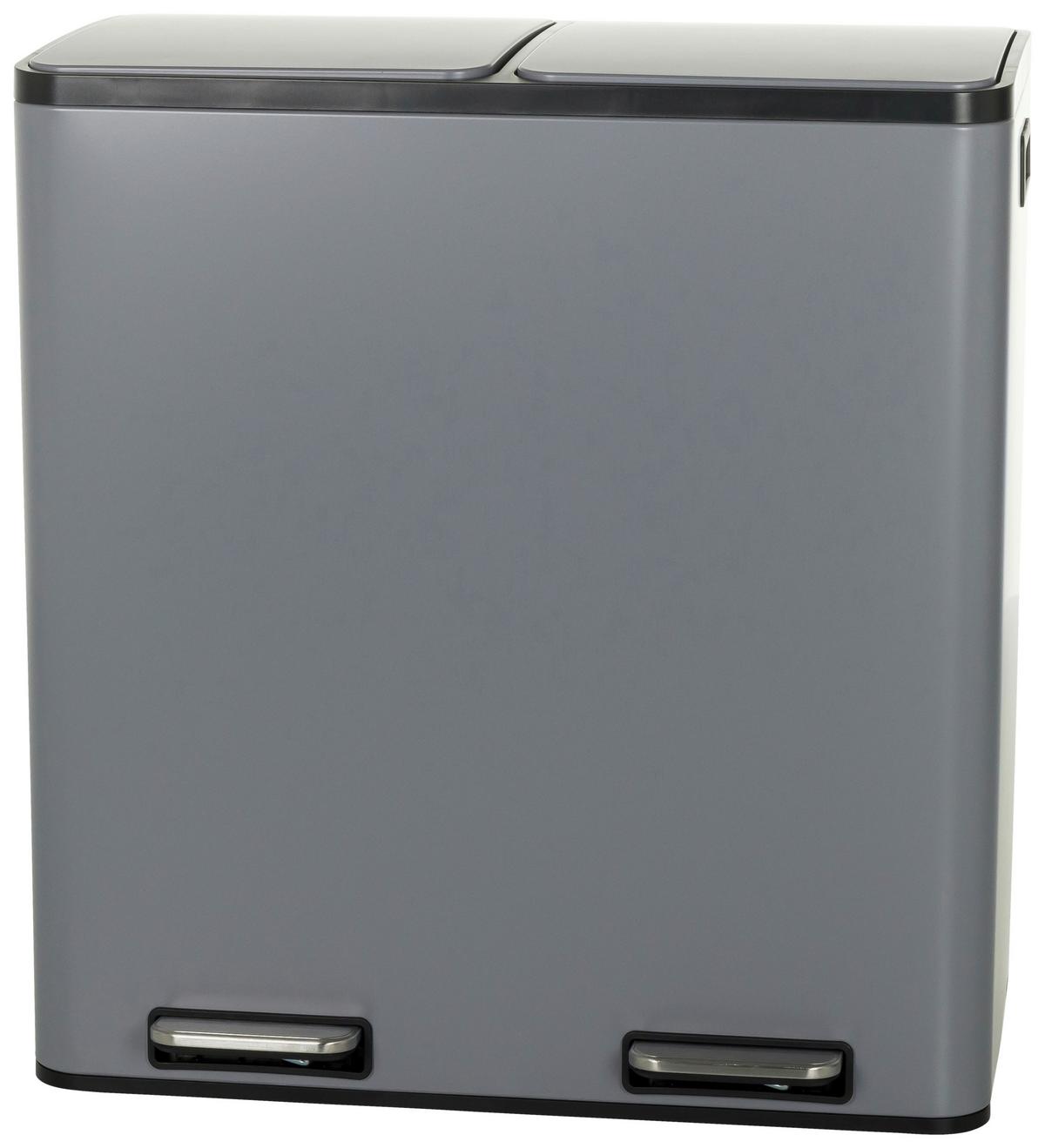 Abfallsammler Clean Xiii Schwarz B: 58,5 cm - Schwarz/Grau, MODERN, Kunststoff/Metall (58,5/62/32cm) - MID.YOU