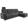 Ecksofa Parole Schwarz S: 292/165 cm - Chromfarben/Schwarz, KONVENTIONELL, Textil (292/165cm) - Livetastic