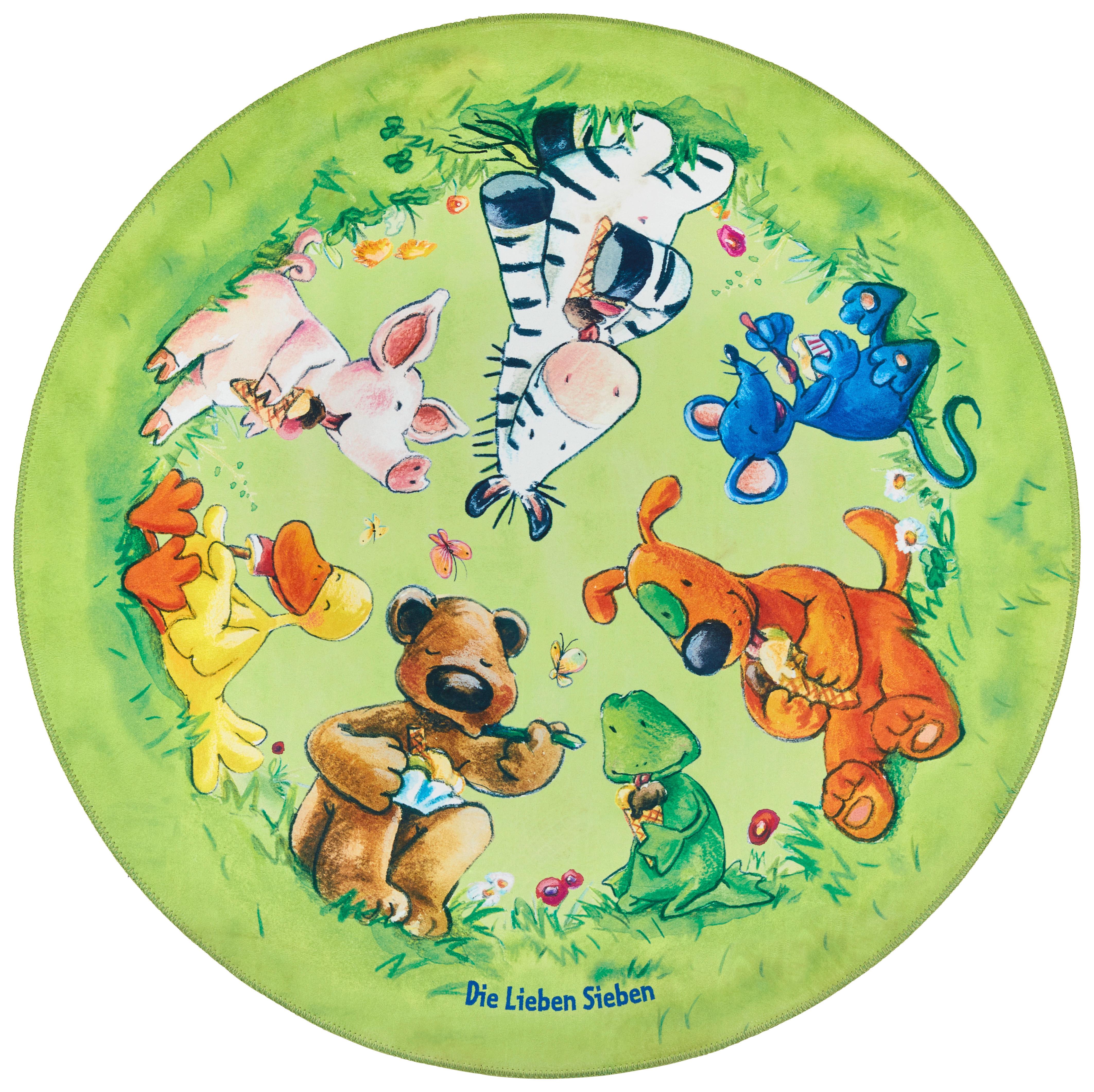Kinderteppich Die Lieben Sieben 2 - Grün, MODERN, Textil (100cm)
