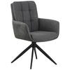 Armlehnstuhl Naim Grau B: 60 cm, 180 ° drehbar - Schwarz/Grau, KONVENTIONELL, Holz/Textil (60/93/66cm) - MID.YOU