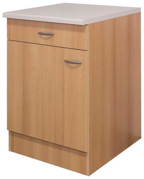 Kuchyňská spodní skříňka NANO US 60 - barvy buku/béžová, Moderní, kompozitní dřevo/plast (60/85/57cm) - MID.YOU