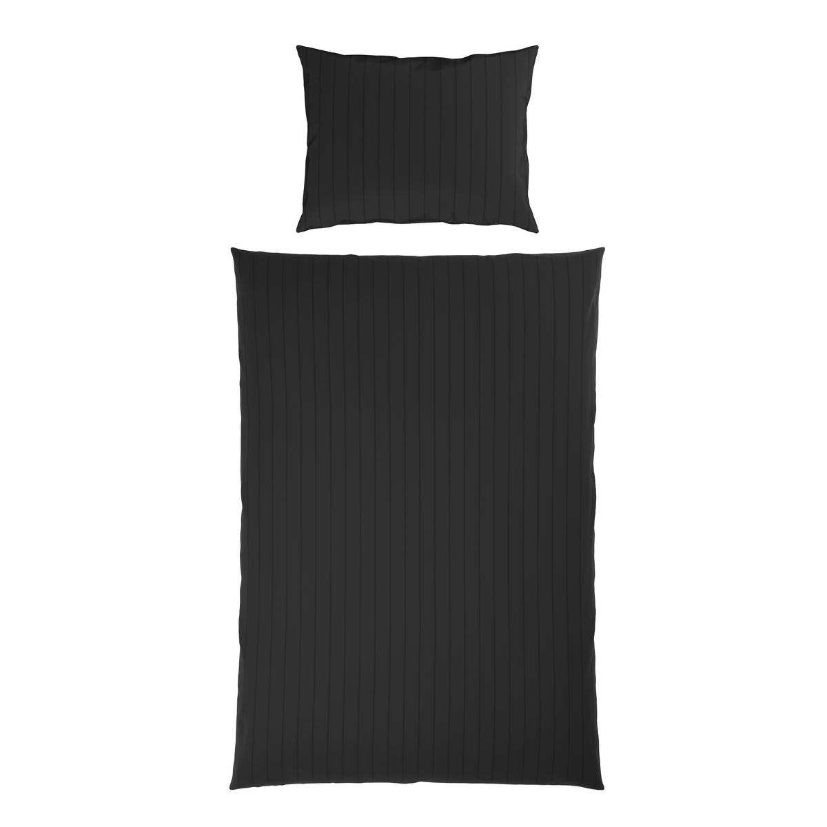 POVLEČENÍ DOBBY STREIF, 90x70/140x200 cm - černá, textil (140/200cm) - Mömax