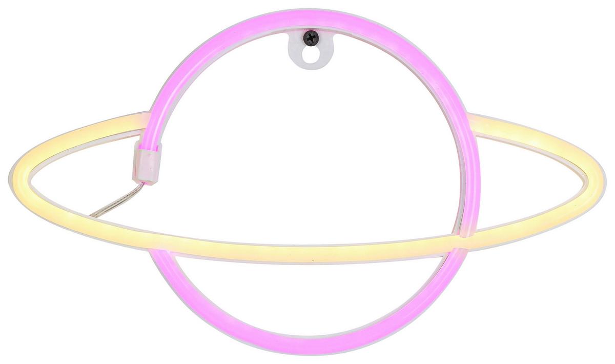 DEKORAČNÉ LED SVIETIDLO PLANETI - biela/ružová, Konventionell, plast (29,3/17,5/1,7cm) - Mömax