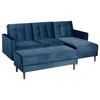 Ecksofa Mit Schlaffunktion Easy Relax Dunkelblau Samt - Eschefarben/Dunkelblau, Design, Textil (223/152cm) - Max Winzer