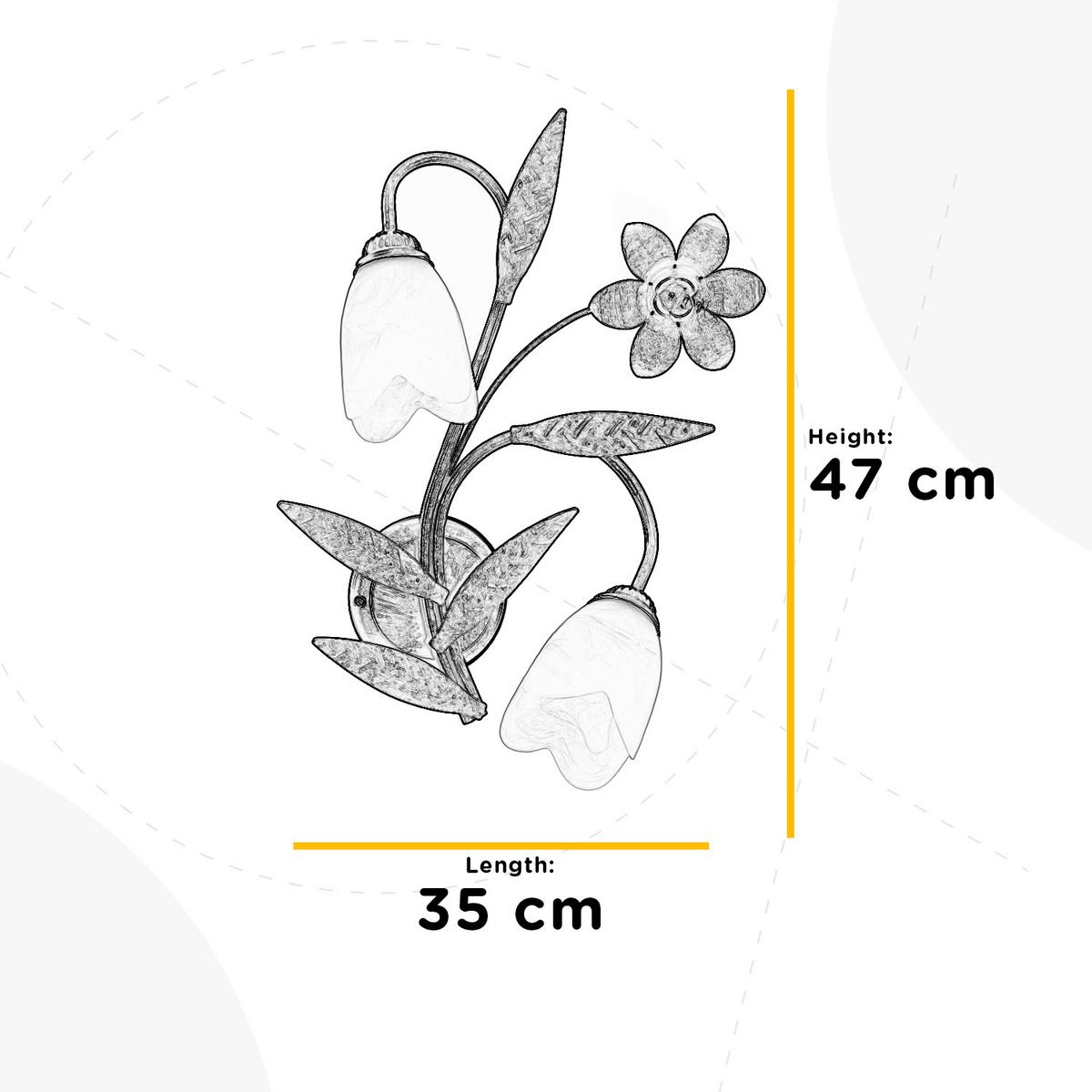 Wandleuchte 4240/Ap2 - Bronzefarben, KONVENTIONELL, Glas/Metall (35/19/47cm)