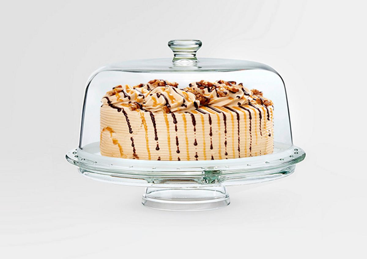 Tortenglocke 2-Tlg. Glas, Transparent - Transparent, Basics, Glas (31/21cm) - Creatable