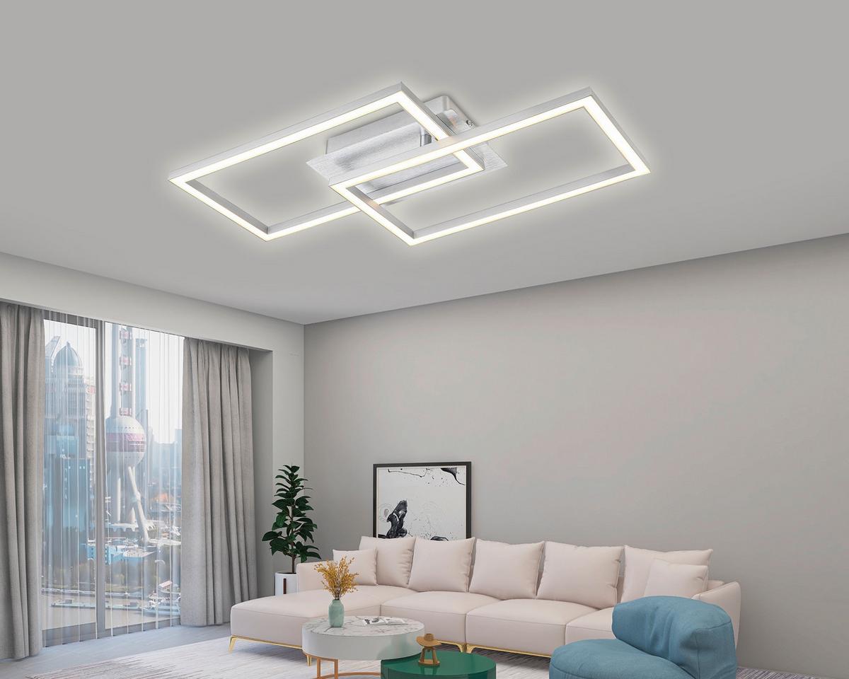 Led-deckenleuchte Tracy - Silberfarben/Alufarben, MODERN, Kunststoff/Metall (50/29,2/6cm) - Luca Bessoni
