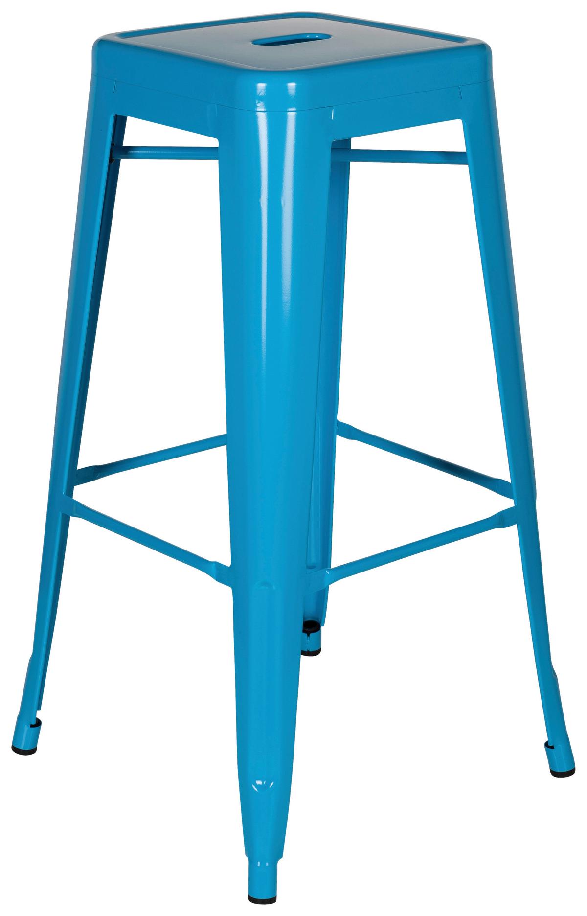 Barhocker Vantaggio High stapelbar Hellblau bis 150 kg - Hellblau, Basics, Metall (44/77/44cm) - MID.YOU