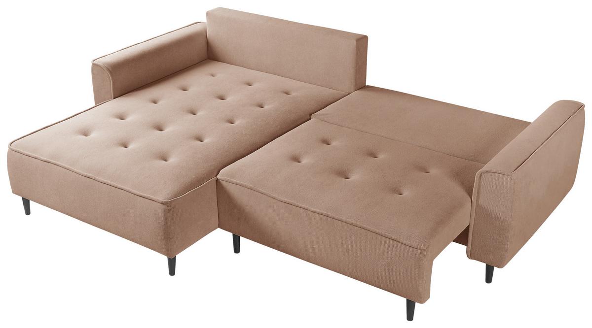 Ecksofa Blues Rosa/schwarz, 183 Cm - Schwarz/Rosa, Design, Textil (183/263cm) - MID.YOU