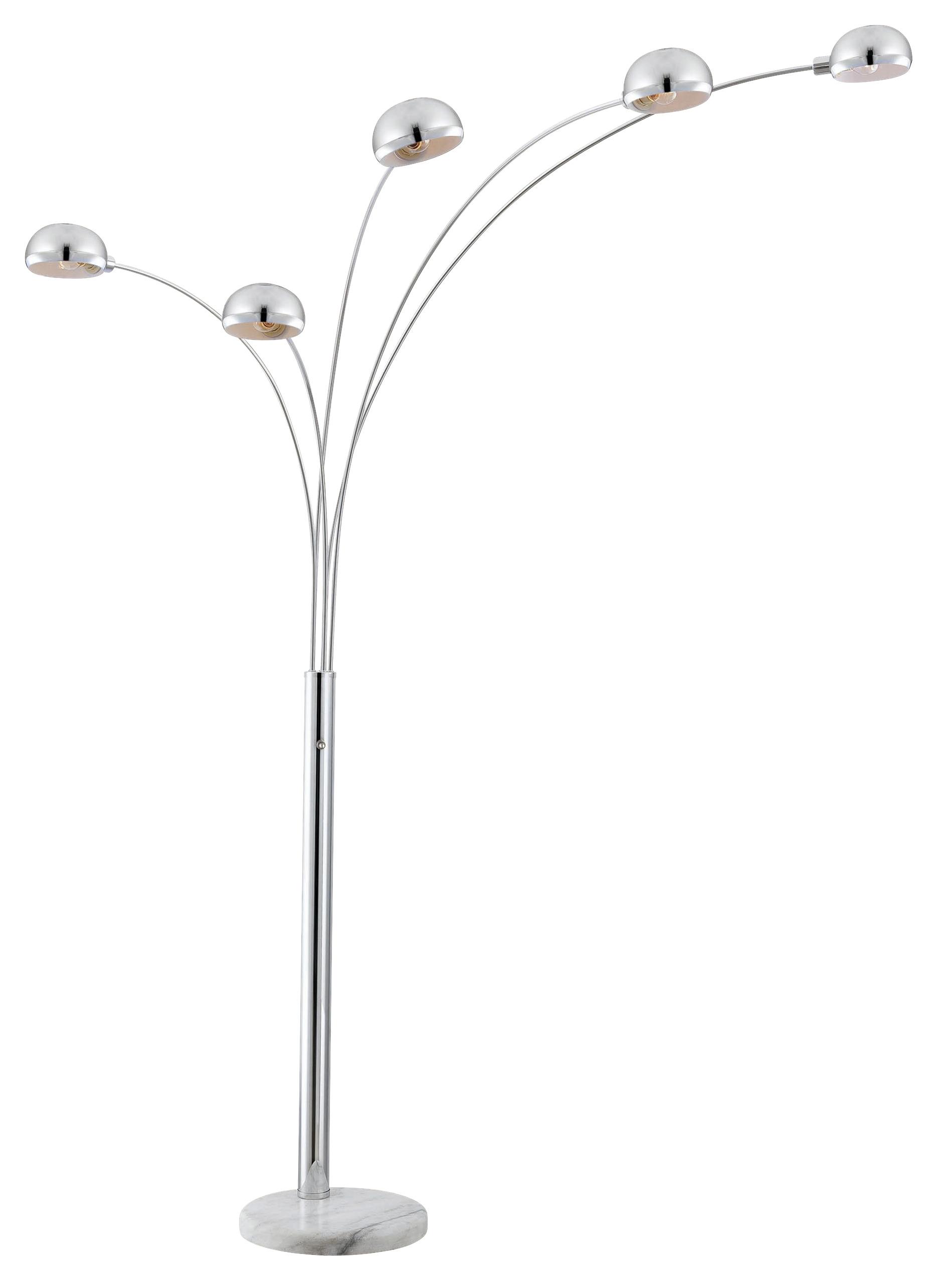 Stojací Lampa Turle V: 200cm, 40 Watt - barvy chromu, Moderní, kov (130/200cm) - Modern Living