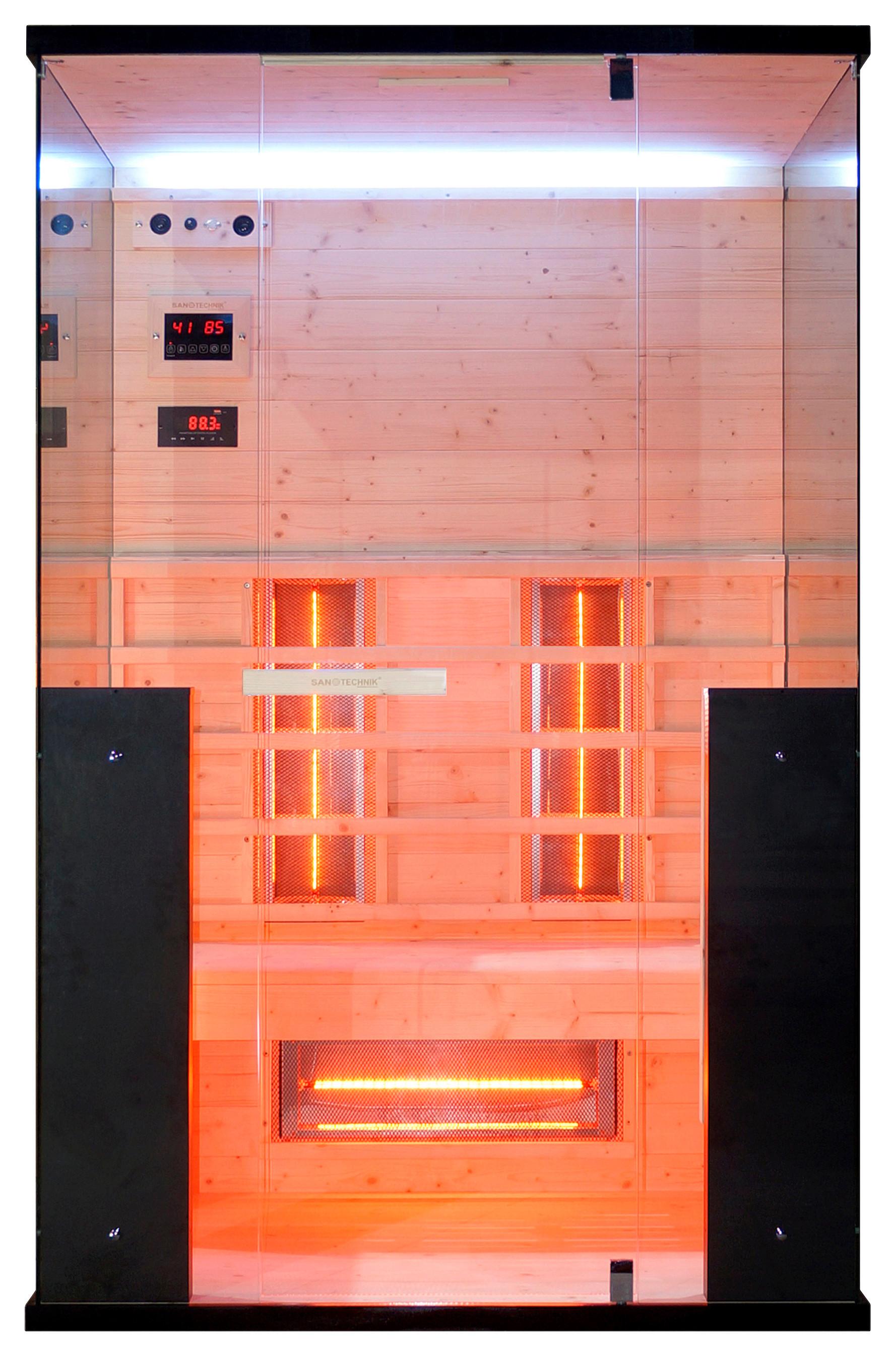 Infrarotkabine Billund Schwarz B: 125 Cm - Schwarz, KONVENTIONELL, Holz (125/190/100cm) - Sanotechnik