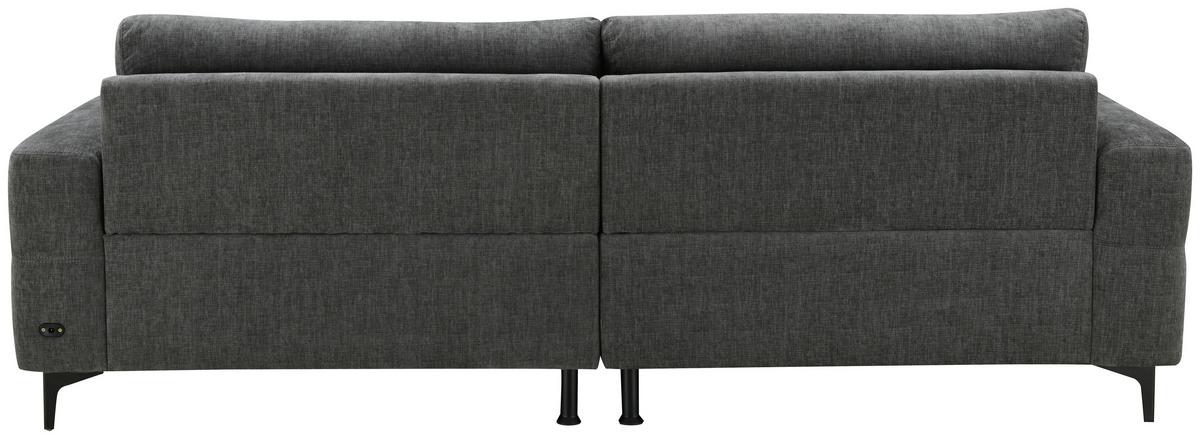 Ecksofa mit Relaxfunktion Chandler - Dunkelgrau/Schwarz, MODERN, Textil (165/246cm) - MID.YOU