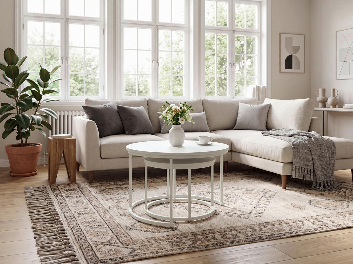 Couchtisch Metall Couple Kaschmirfarben - Kaschmir, MODERN, Holzwerkstoff/Metall (70/50/70/50/47/39cm)