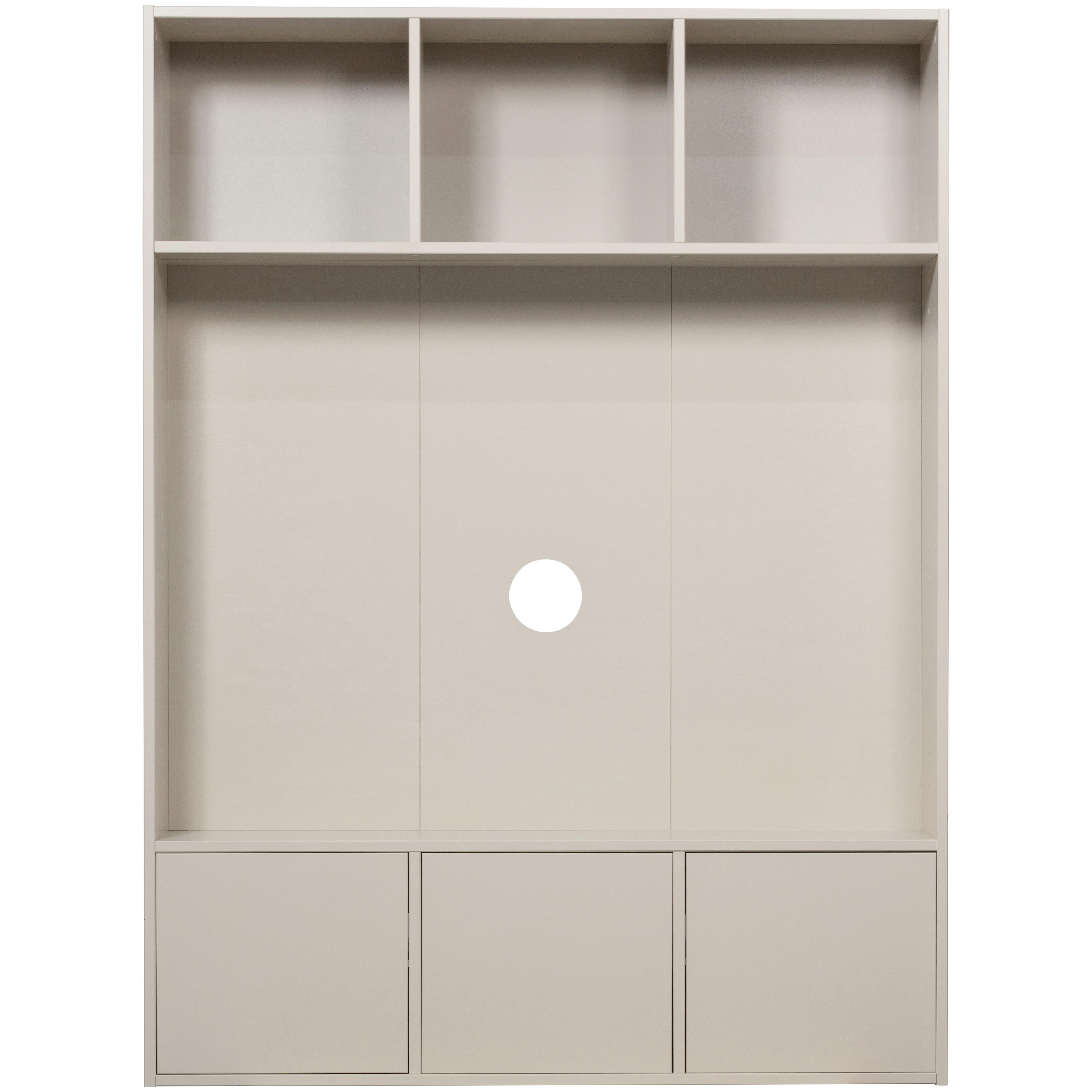 WOHNWAND Meggy Grau B: 160cm - Grau, Design, Holz (160/215/40cm) - Livetastic