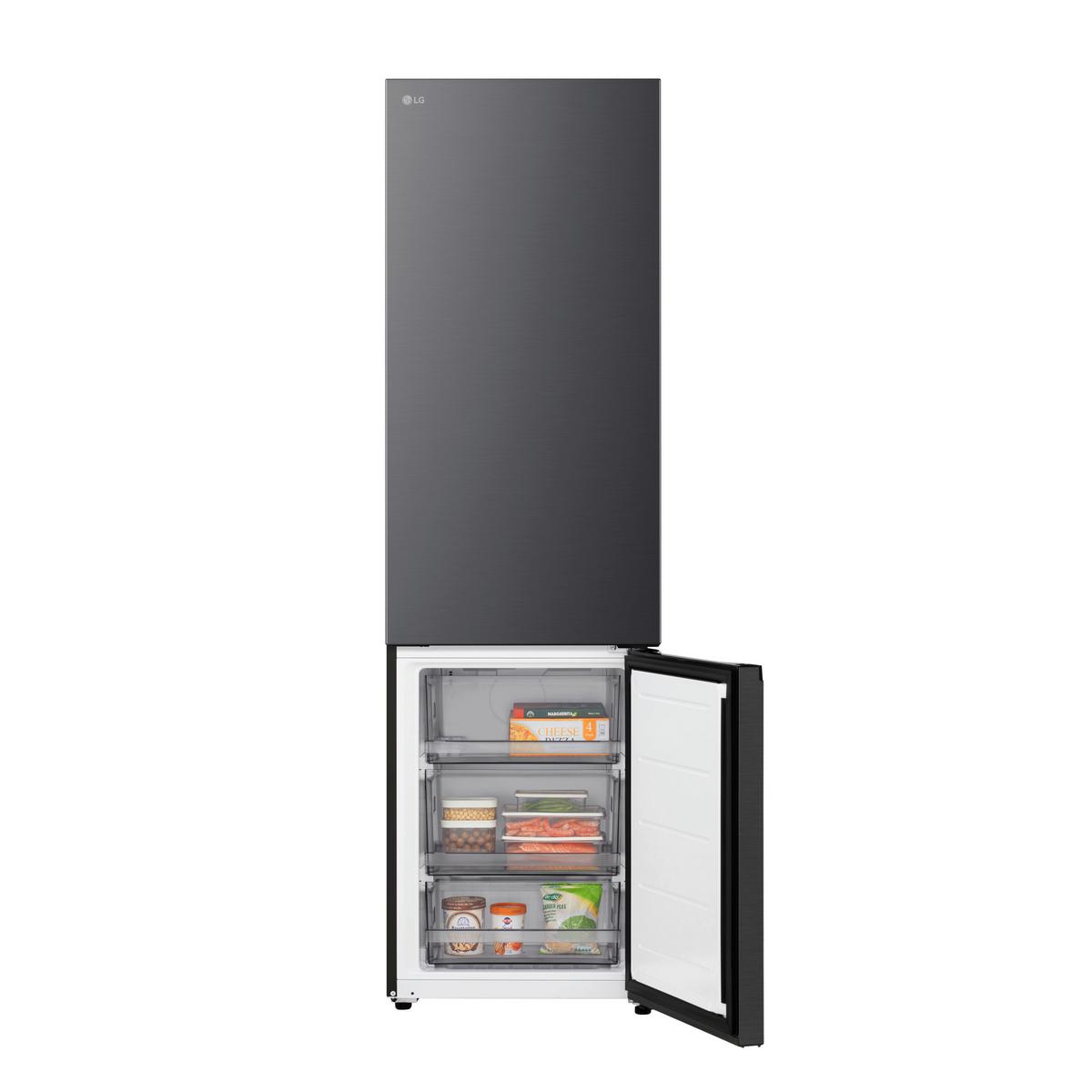 Kühl-Gefrier-Kombination GBBSJ 2CCEP, gesamt Vol. ca 375 L - Schwarz, Basics, Metall (59,7/203/67,4cm) - LG