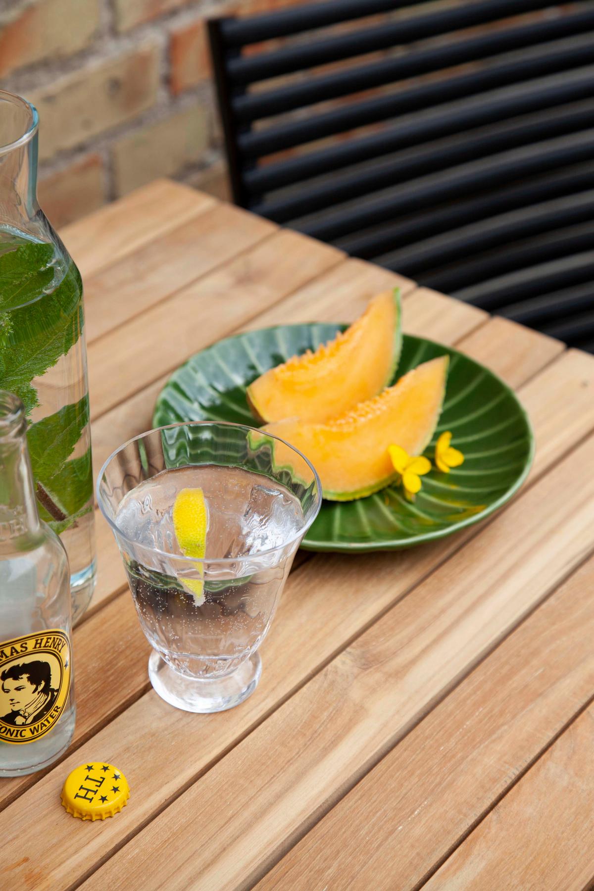 Balkonmöbel Set Mood Cafe Set Aus Holz/metall 3tlg - Anthrazit/Schwarz, Natur, Holz/Kunststoff (105/74/70cm) - Gardenson