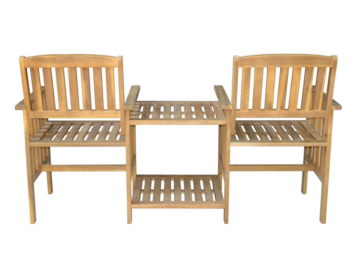 Gartenbank Ph-Aca-2gb-Table-Fold - Hellbraun, Basics, Holz (163/63/91cm)