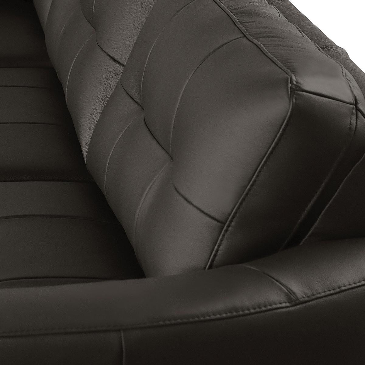 Ecksofa Nordic Dunkelbraun S: 190x236 cm - Dunkelbraun/Buchefarben, Design, Leder/Textil (190/236cm) - Livetastic