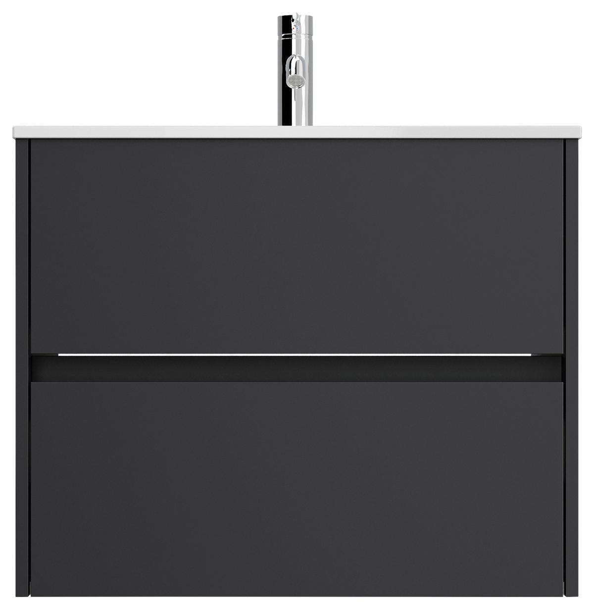 Waschtischkombi Limes Graphitfarben B: 71 cm - Graphitfarben/Weiß, MODERN, Keramik/Holzwerkstoff (71/58,7/46,5cm) - MID.YOU