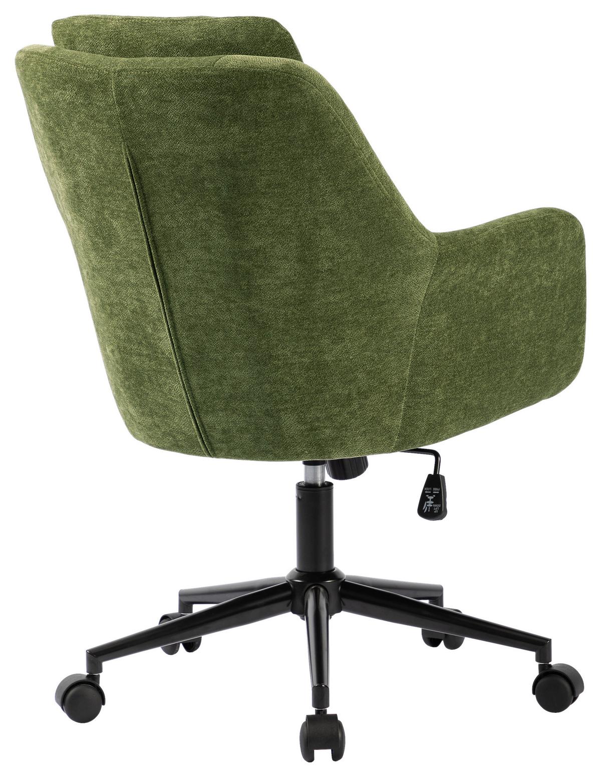 Drehstuhl Amalfi Grün B: 58 cm - Schwarz/Grün, MODERN, Kunststoff/Textil (58/91-99/71cm) - MID.YOU