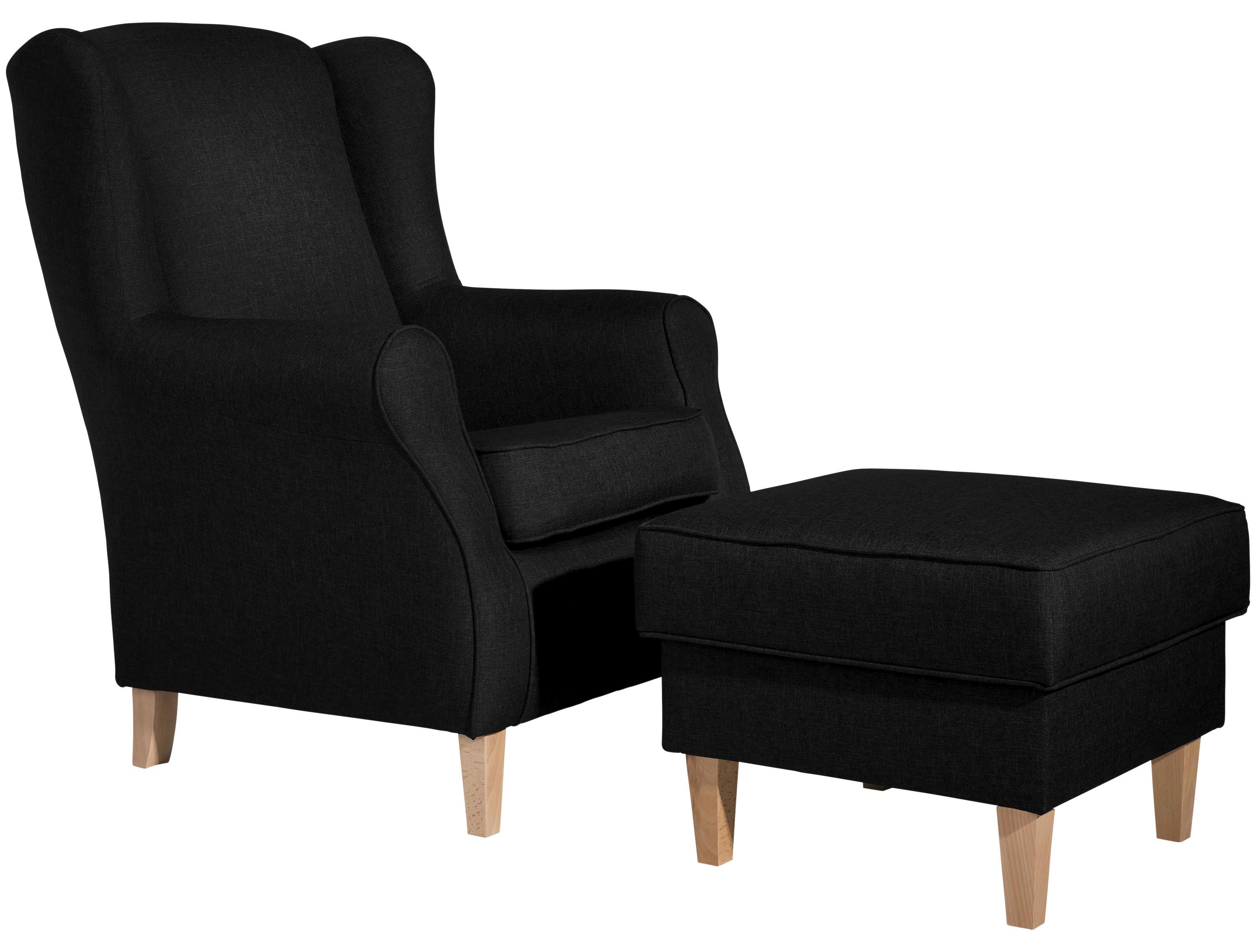 Hocker Lorris - Buchefarben/Schwarz, Design, Textil (53/45/53cm) - Max Winzer