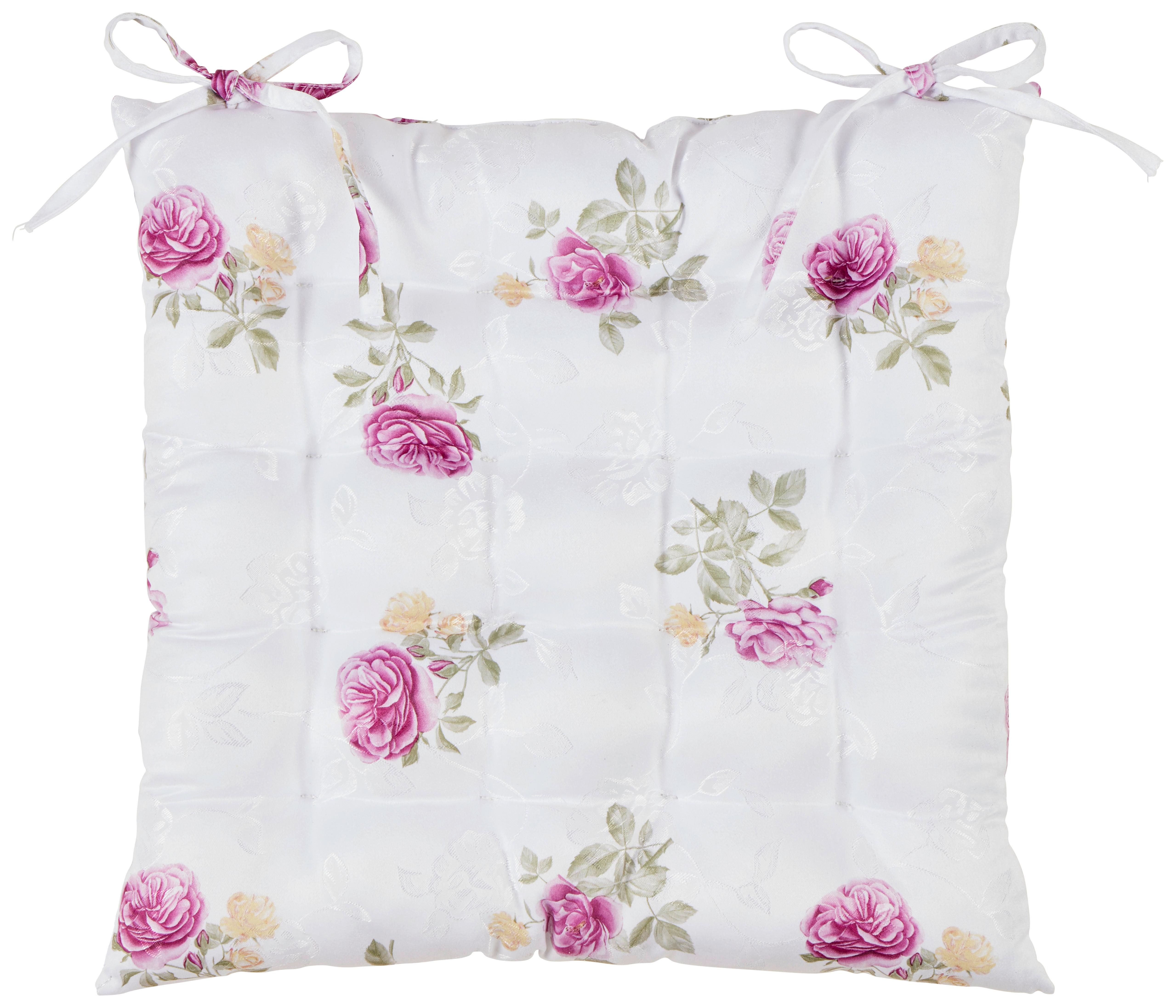 Sitzkissen Laura - Altrosa/Weiß, ROMANTIK / LANDHAUS, Textil (40/40/5cm) - James Wood